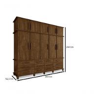 Guarda Roupa Berlim Quarto Casal 5 Portas 12 Gavetas Com Maleiro Luapa Móveis - 7