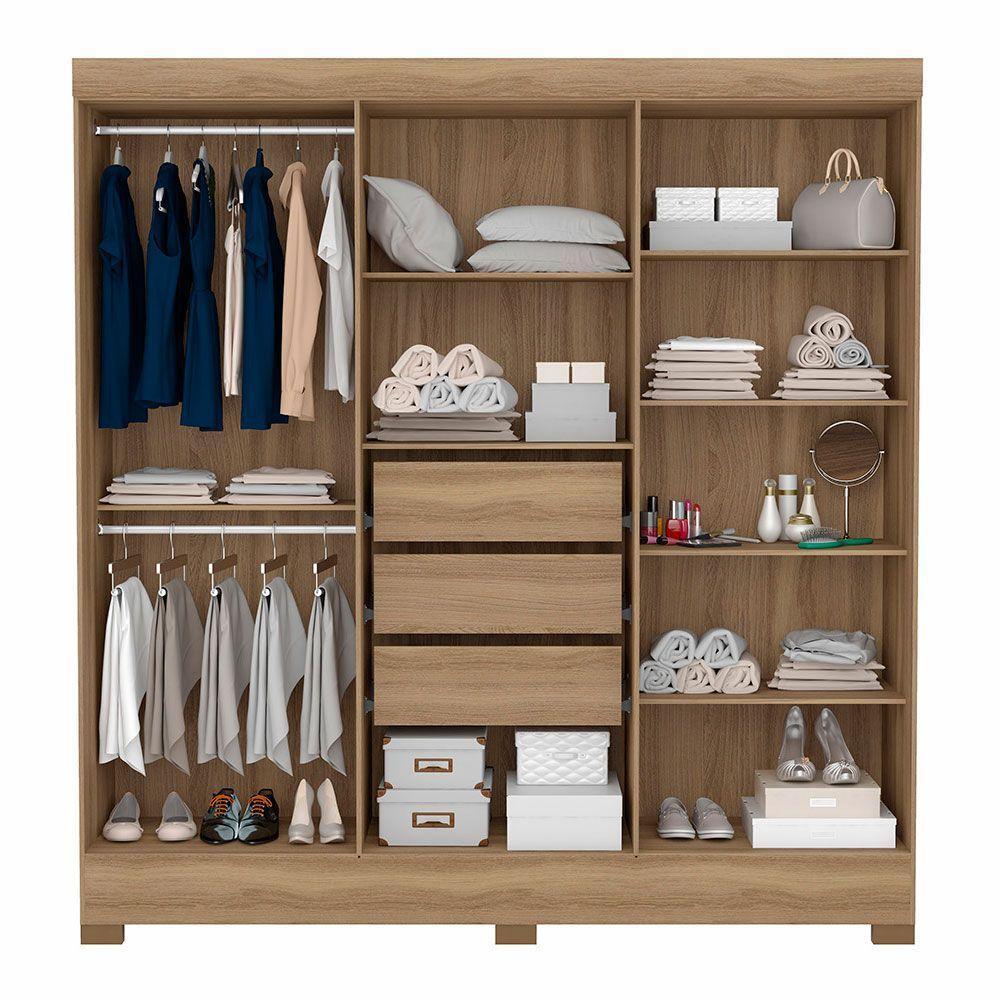 Guarda Roupa Casal 6 Portas Com Pés Prático Amêndola Touch - 2