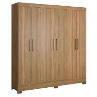 Guarda Roupa Casal 6 Portas Com Pés Prático Amêndola Touch - 1