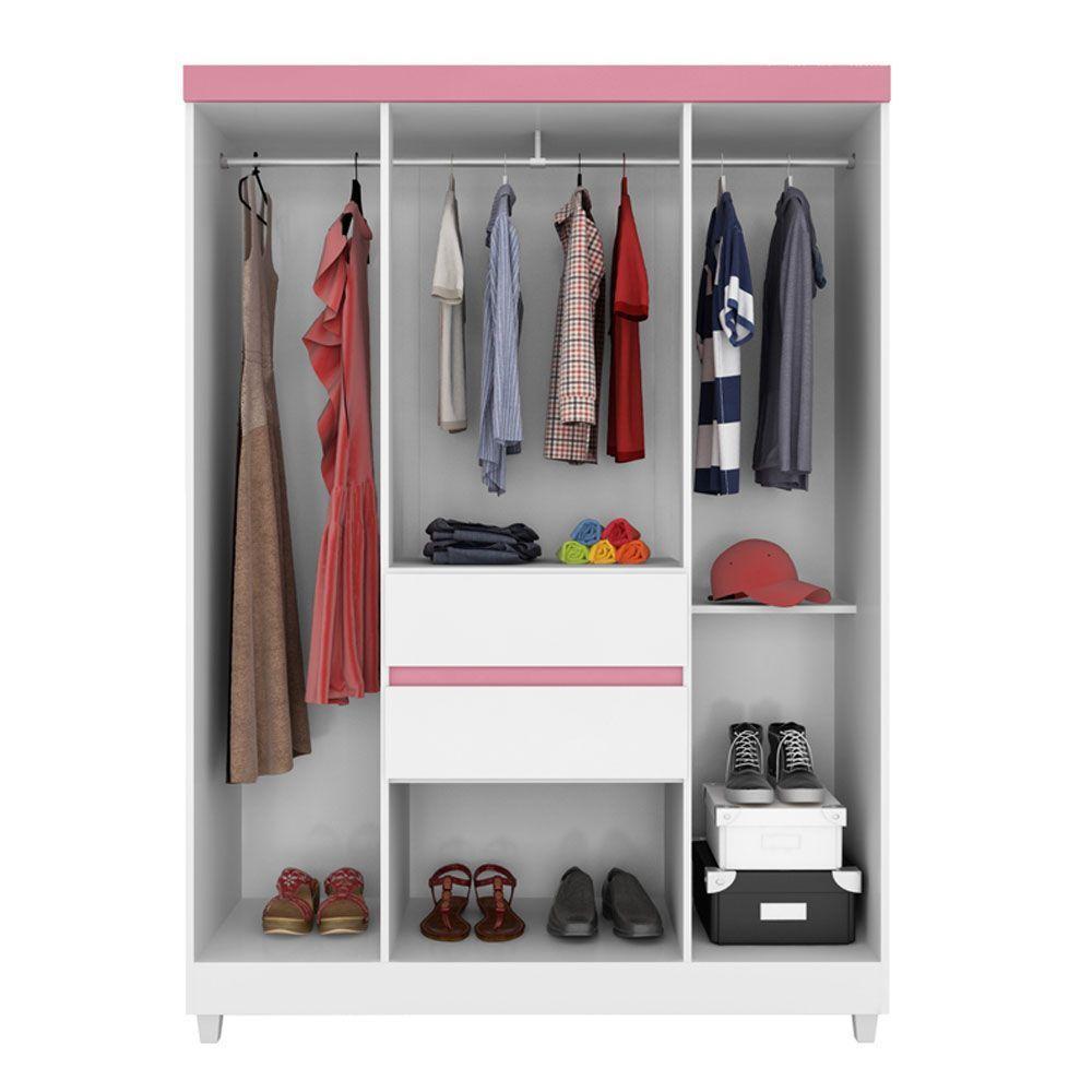Guarda Roupa 6 Portas Com Pés Ecom Ii Branco Rosa Flex 62020 - 3