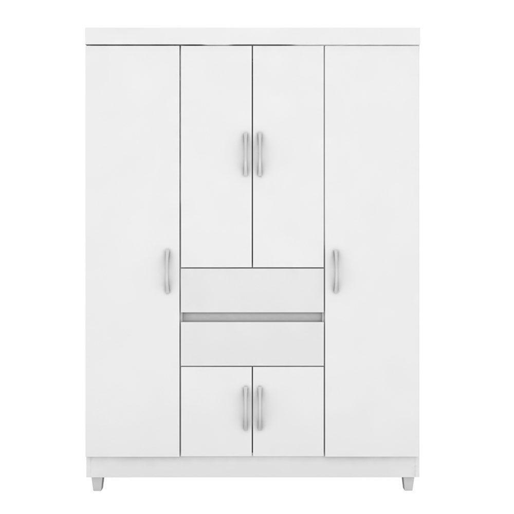Guarda Roupa 6 Portas Com Pés Ecom Ii Branco Rosa Flex 62020 - 4
