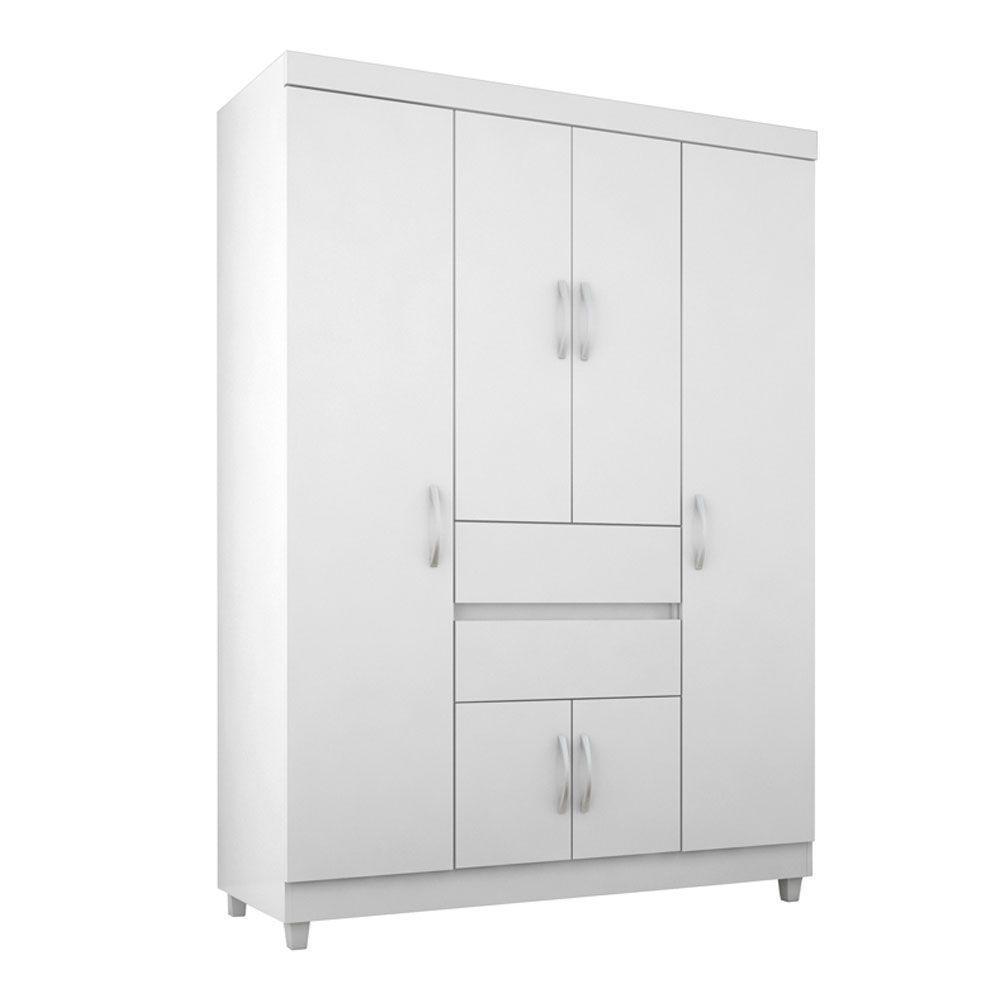 Guarda Roupa 6 Portas Com Pés Ecom Ii Branco Rosa Flex 62020 - 6