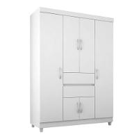 Guarda Roupa 6 Portas Com Pés Ecom Ii Branco Rosa Flex 62020 - 8