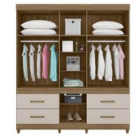 Guarda Roupa 6 Portas Com Pés E Espelho Guarujá Off White - 2