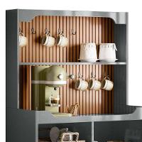 Armário Bancada Cantinho Do Café Cinza Perolizado/Tauari Ripado 1 Porta - 4