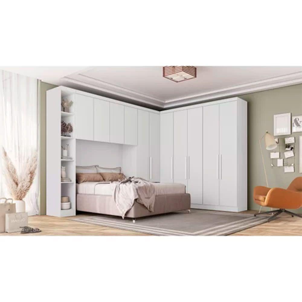 Modulo Cantoneira P/ Guarda-roupa Com 4 Prateleiras Branco - 3