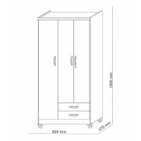 Guarda Roupa Solteiro 3 Portas Line 1001480 Imbuia Rustico - 2