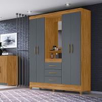 Guarda Roupa 4 Portas Com Espelho Capri Freijó Cinza 831031 - 3