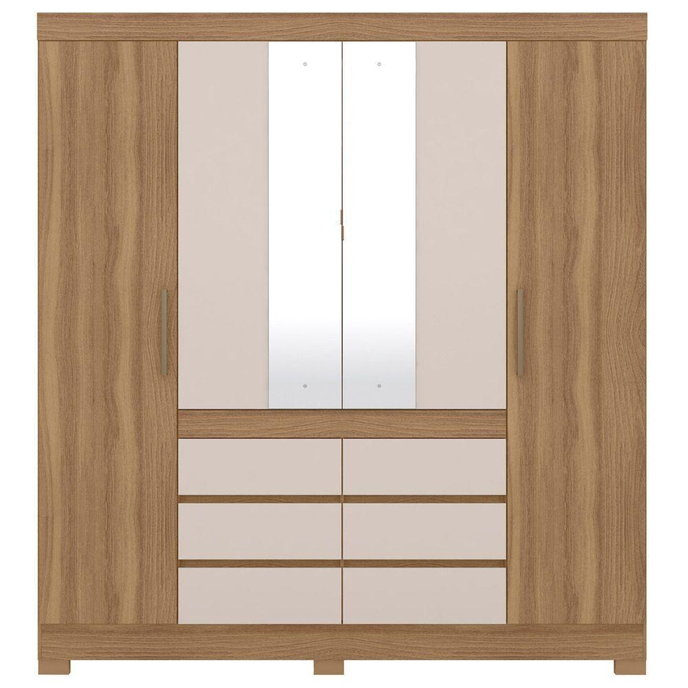 Guarda Roupa Casal 4 Portas 6 Gavetas Amendola/Off White - 2