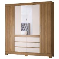 Guarda Roupa Casal 4 Portas 6 Gavetas Amendola/Off White - 1