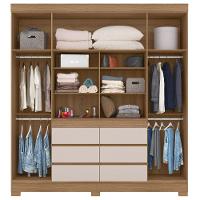 Guarda Roupa Casal 4 Portas 6 Gavetas Amendola/Off White