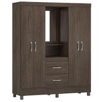 Guarda Roupa 4 Portas Com Pés E Espelho Lord ébano Touch - 1