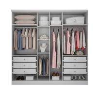 Modulo Para Guarda Roupa Com 6 Portas E 6 Gavetas Branco - 2