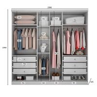 Modulo Para Guarda Roupa Com 6 Portas E 6 Gavetas Branco - 3
