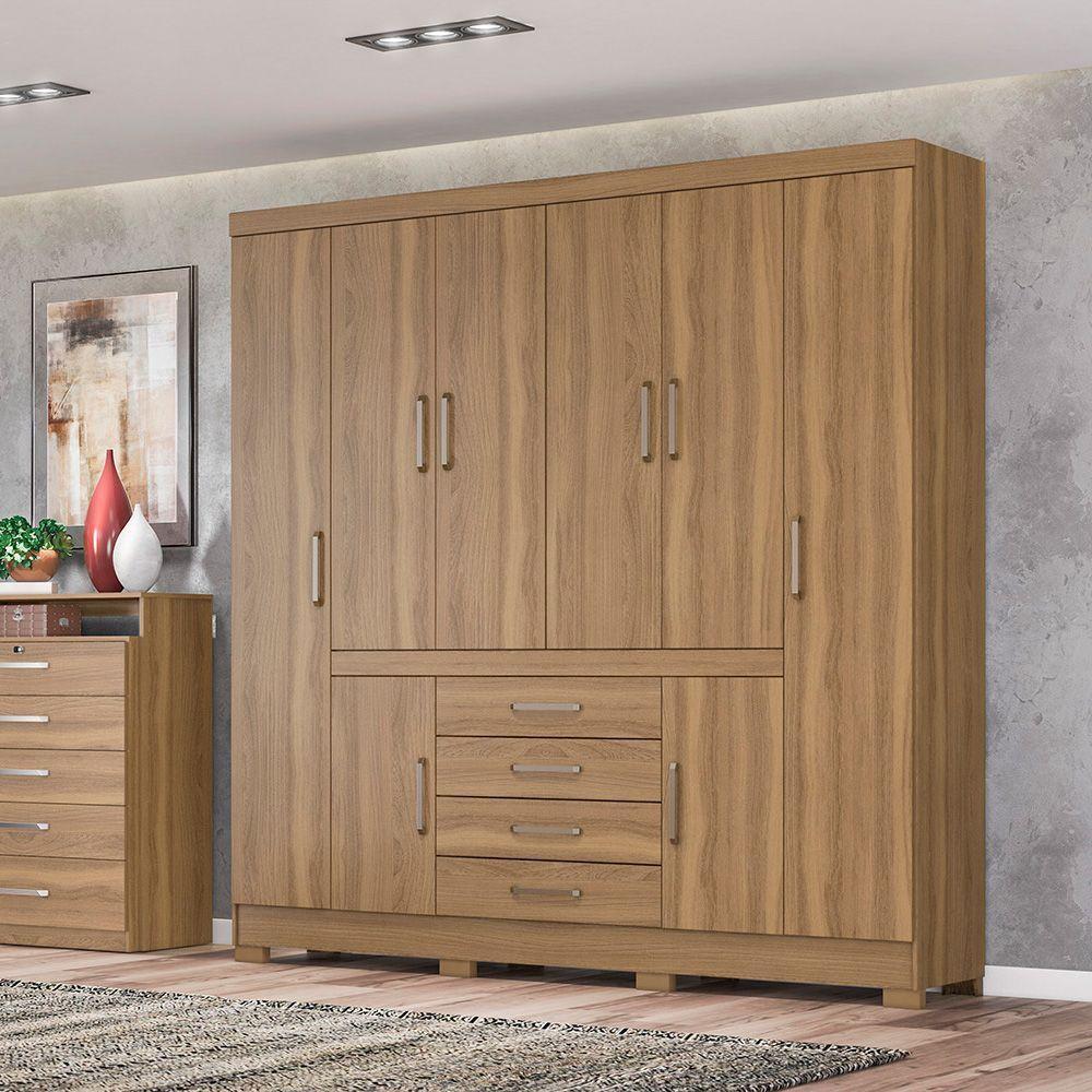 Guarda Roupa Casal 8 Portas Com Pés New Realce 84020 - 2