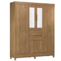 Guarda Roupa Casal 8 Portas Com Pés E Espelho Munique - 1