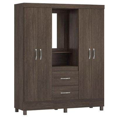 Guarda Roupa Capelinha 4 Portas 2 Gavetas Lord Ebano Touch