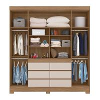 Guarda Roupa Casal 4 Portas C/Espelho E Pés Cádis Off White - 7