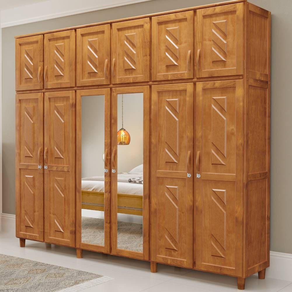 Guarda Roupa Casal 12 Portas 3 Gavetas Mel - 1