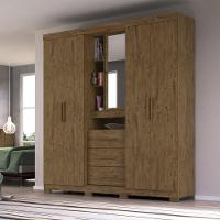 Guarda Roupa 5 Portas Com Espelho Eldorado Castanho 907331 - 2