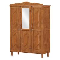 Guarda Roupa Solteiro 3 Portas 3 Gavetas Madeira Mel - 3