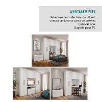 Guarda Roupa Casal 6 Portas 2 Gavetas Branco C/ Escrivaninha