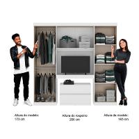 Guarda Roupa Casal 6 Portas 2 Gavetas Branco C/ Escrivaninha - 5