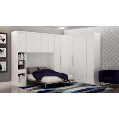 Módulo Guarda Roupa Casal Safira Rizon 6 Portas de Bater 8 Gavetas Branco MDF