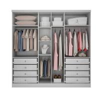 Modulo Para Guarda Roupa Com 6 Portas E 8 Gavetas Branco - 2