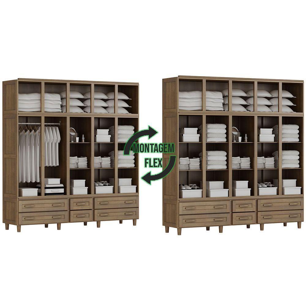 Guarda-roupa 10 Portas E Cômoda Sapateira Madeira Imbuia - 4
