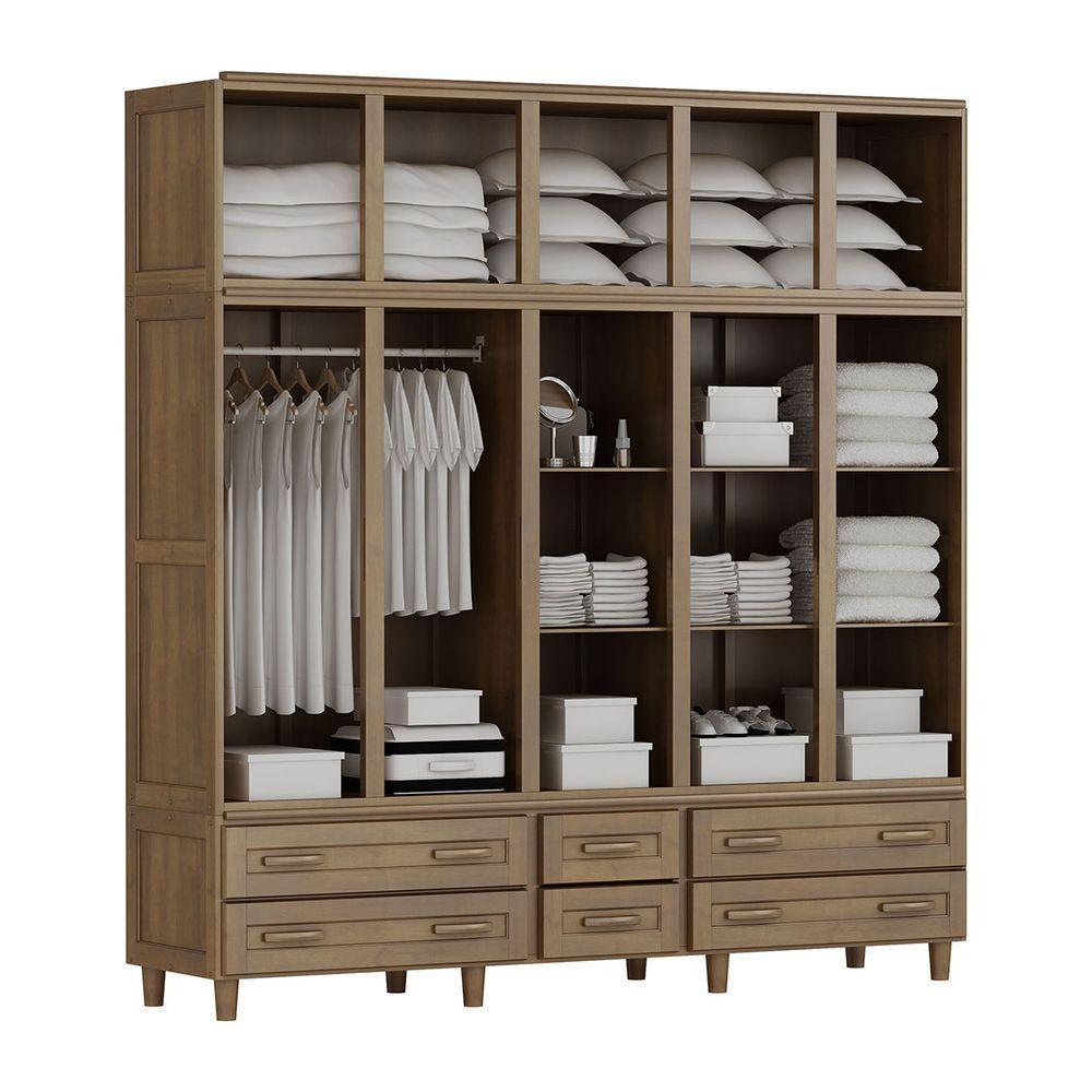 Guarda-roupa 10 Portas E Cômoda Sapateira Madeira Imbuia - 5
