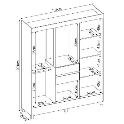 Guarda Roupa Casal Munique D02 8 Portas Bater 2 Gavetas Amendola Touch Mpozenato