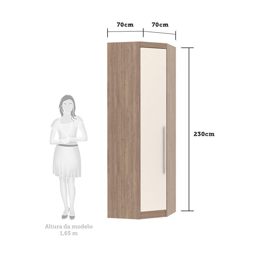 Guarda Roupa Modulado Canto Oblíquo 1 Porta 3 Prateleiras - 3