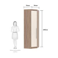 Guarda Roupa Modulado Canto Oblíquo 1 Porta 3 Prateleiras - 3