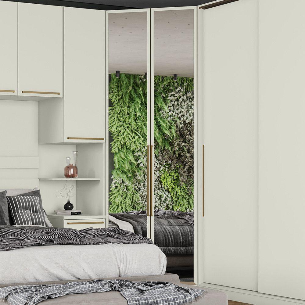 Canto Closet Modulado 2 Portas Com Espelho 3 Gavetas - 5