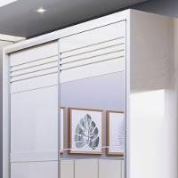 Guarda Roupa Solteiro Com Espelho 179Cm 2 Portas 100% Mdf Tw601E Off White - 3