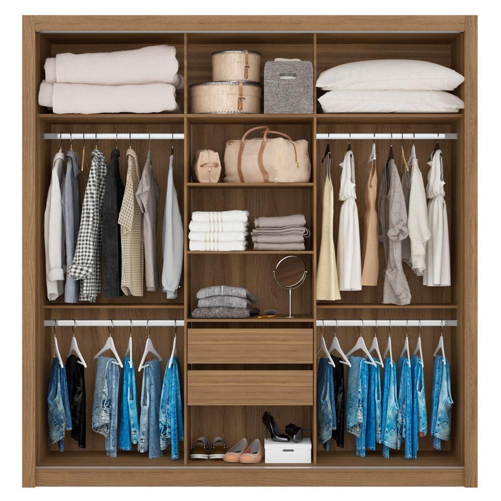 Guarda Roupa 3 Portas 2 Gavetas Amendola/Off White - 4