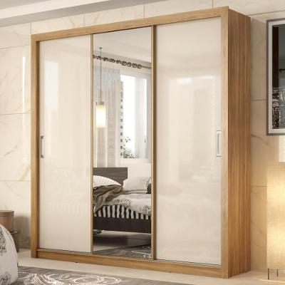 Guarda Roupa Casal Residence D02 3 Portas de Correr 2 Gavetas Amendola-Off White