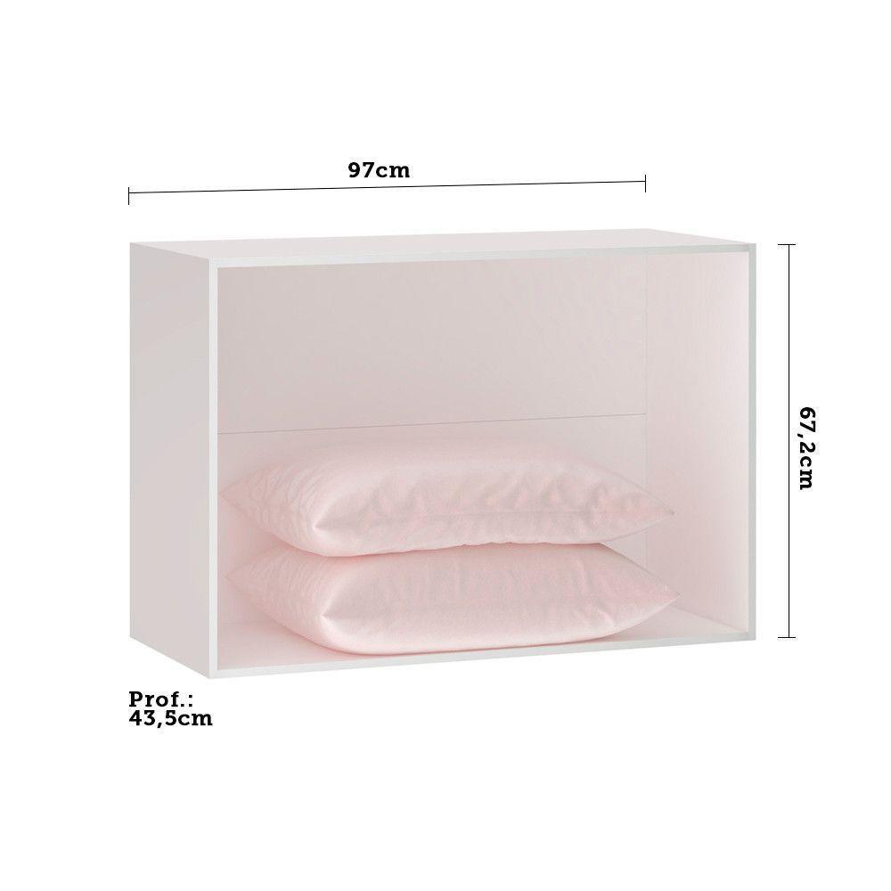 Guarda Roupa Sapateira Modulado 50cm 1 Porta Alpes Luciane Móveis Branco Pf Com Verde Pf - 4