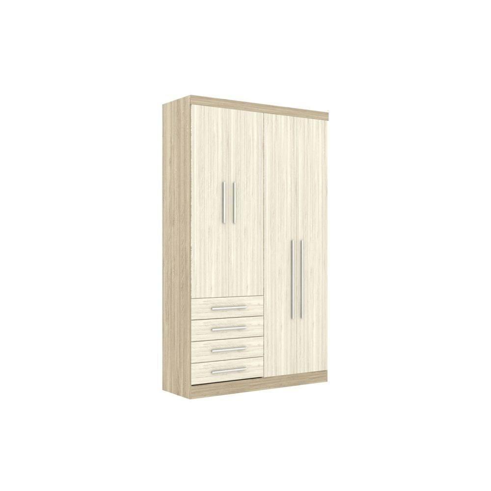 Guarda Roupa Modulado 4 Portas 4 Gavetas 193 Master Avelã Rústico Ártico Rústico - 4