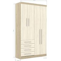 Guarda Roupa Modulado 4 Portas 4 Gavetas 193 Master Avelã Rústico Ártico Rústico - 2