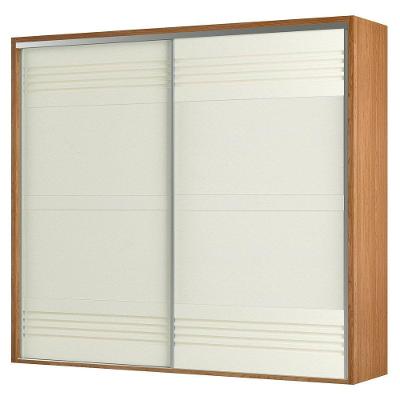 Guarda Roupa Casal 267Cm 2 Portas De Correr 100% Mdf Tw603 Freijó-Off White