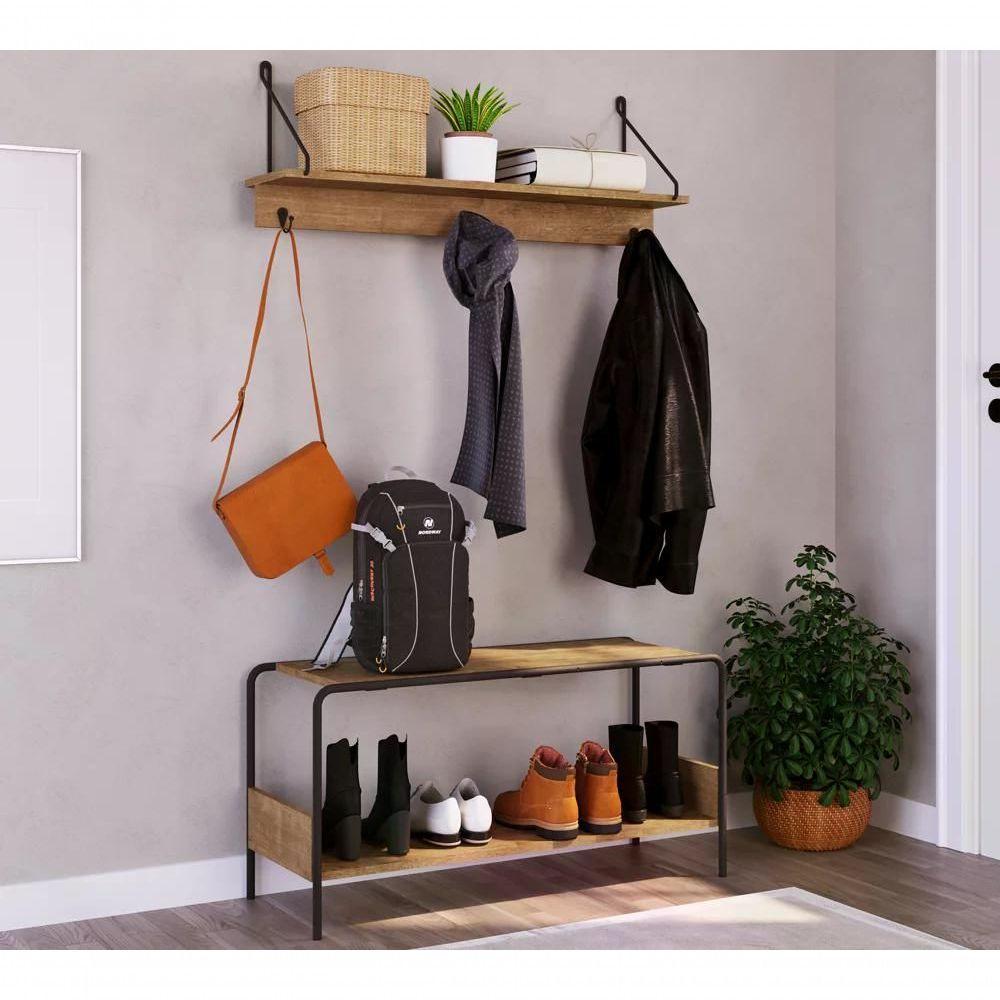 Conjunto Hall De Entrada Banco E Prateleira 27896 Linha Tube - 1