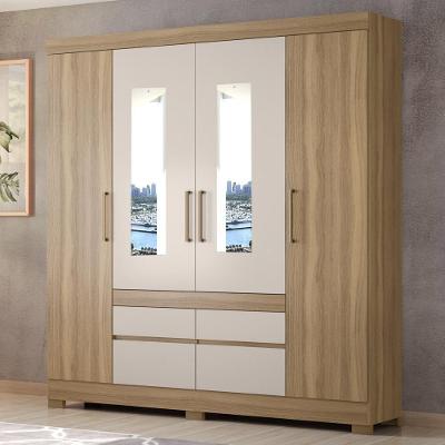Guarda Roupa Casal Bilbao D02 4 Portas de Correr 4 Gavetas Amendola-Off White