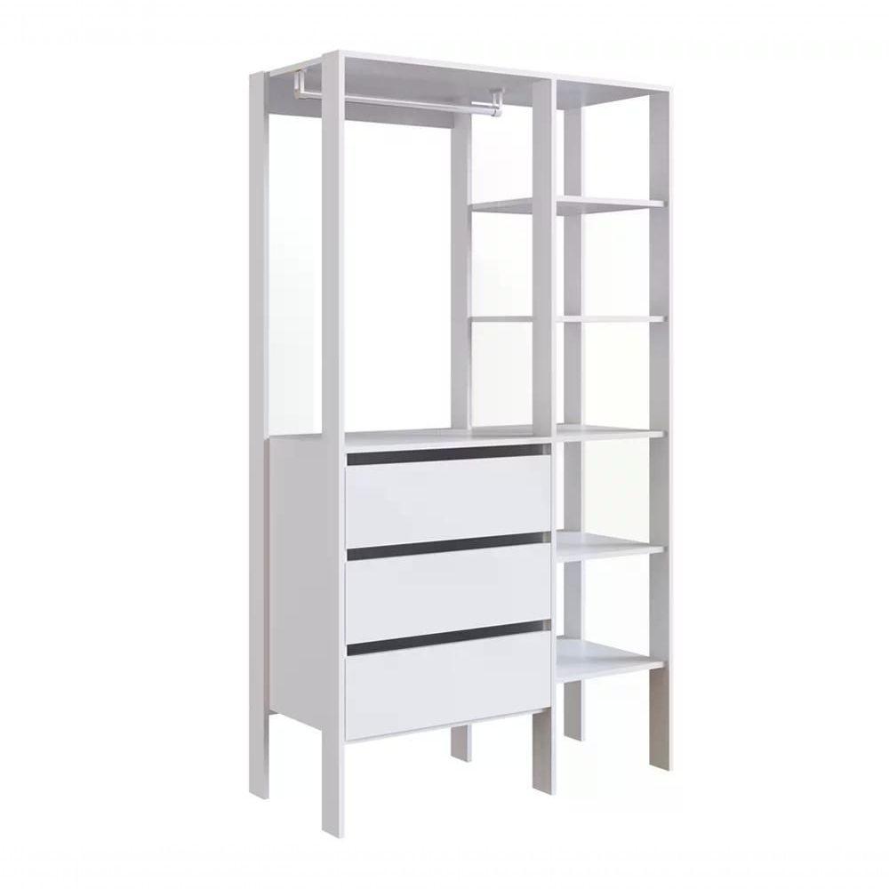 Closet 03 Gavetas Db001 Branco Pp Milani Store Branco - 1