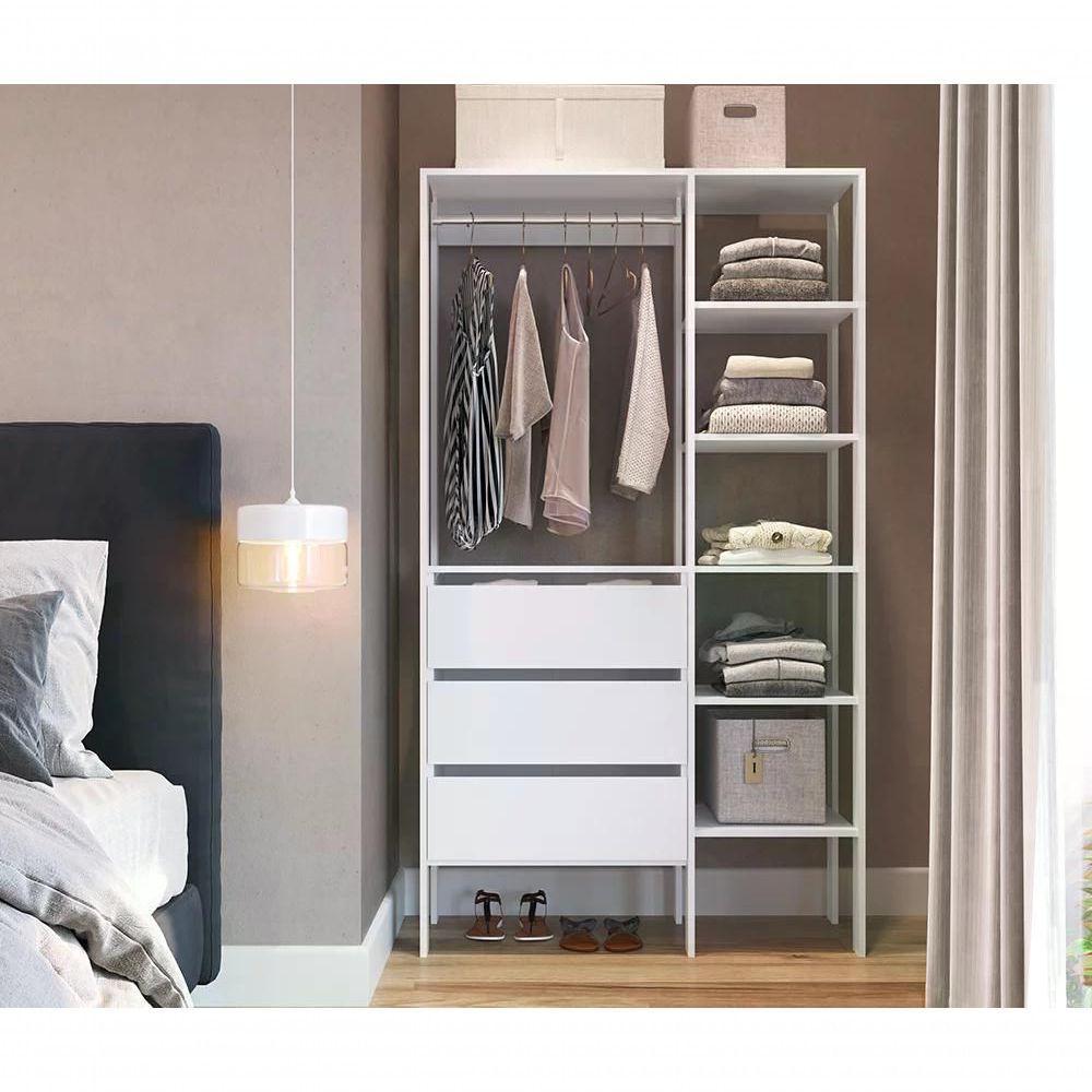 Closet 03 Gavetas Db001 Branco Pp Milani Store Branco - 3