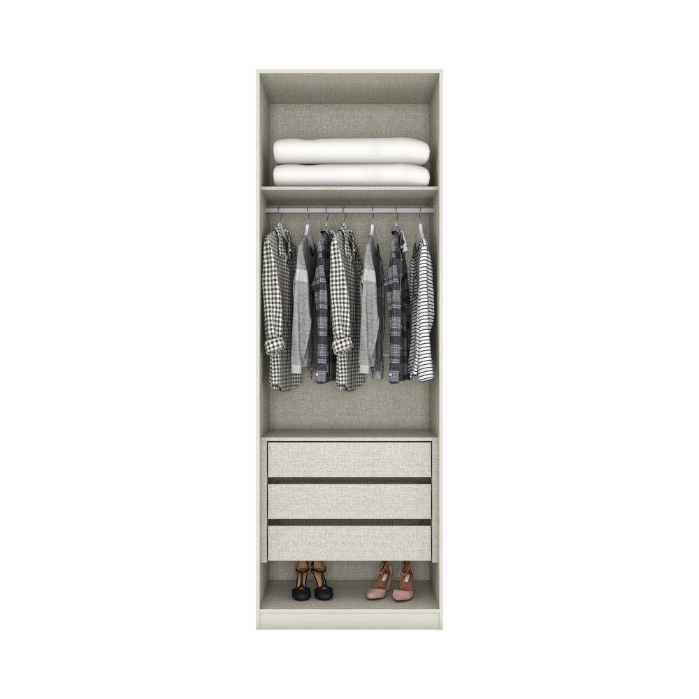 Guarda Roupa Modulado 3 Gavetas 2 Portas Com Espelho Areia - 4