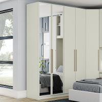 Guarda Roupa Modulado 3 Gavetas 2 Portas Com Espelho Areia - 2