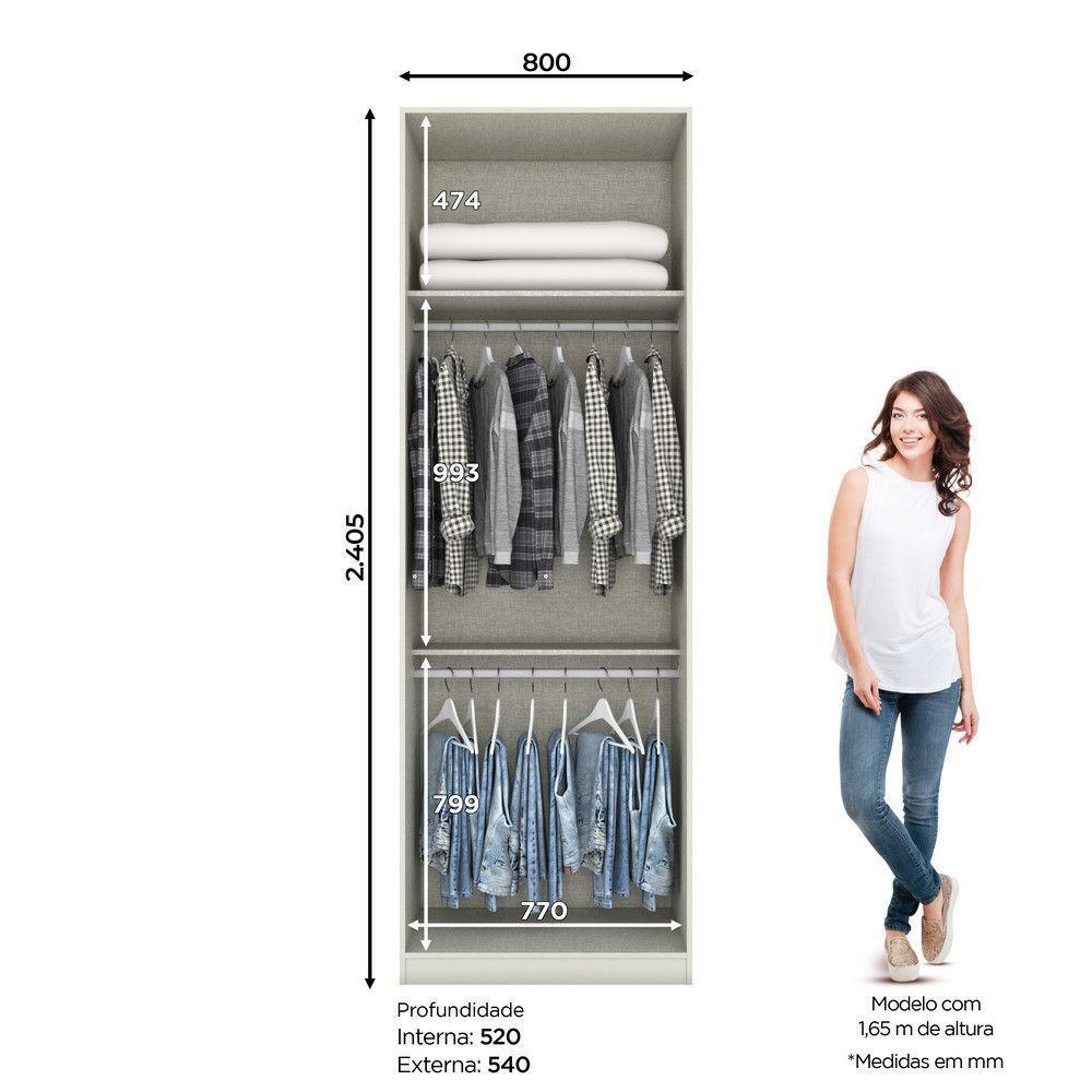 Guarda Roupa Modulado 2 Portas Cabideiro - 7