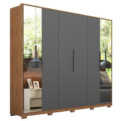 Guarda Roupa Casal Atrice D02 6 Portas de Bater 6 Gavetas Amendola-grafito Mpozenato